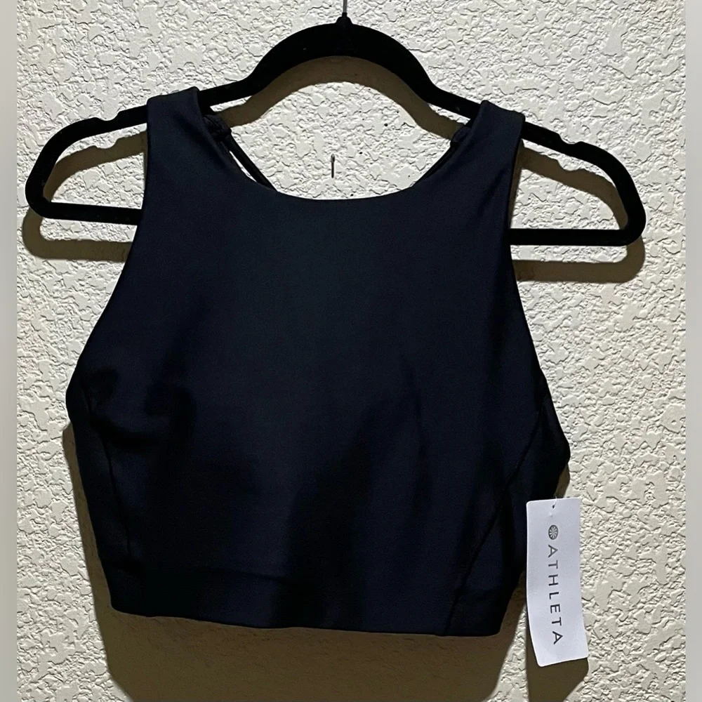 NWT Athleta Flex Space Sports Bra in Black Size L D-DD - Picture 4 of 7